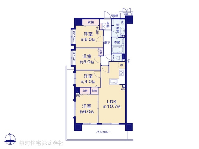 G00399479 東京都大田区蒲田１丁目 中古マンション 9980万円【間取図】