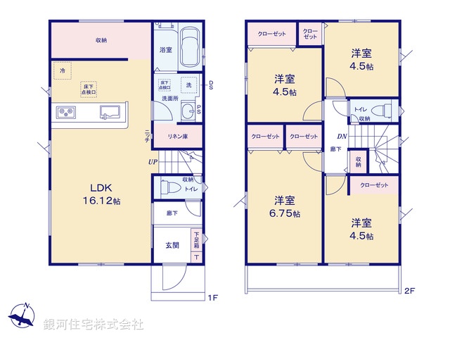G00399555 千葉県市川市国府台５丁目 新築一戸建て 5290万円【間取図】