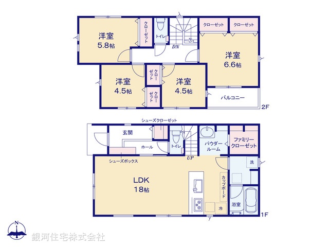 G00399556 神奈川県小田原市南町３丁目 新築一戸建て 4398万円【間取図】
