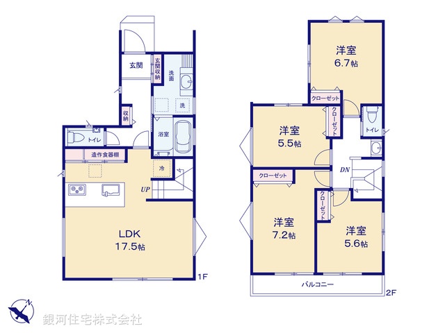 G00399579 埼玉県ふじみ野市上福岡４丁目 新築一戸建て 5880万円【間取図】