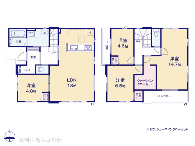 G00399622 埼玉県所沢市大字下安松 新築一戸建て 4999万円【間取図】