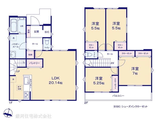 G00399690 埼玉県所沢市宮本町２丁目 新築一戸建て 5999万円【間取図】