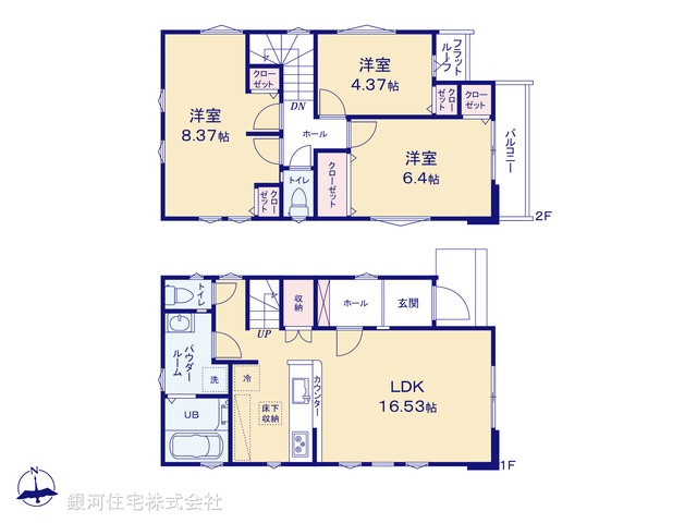 G00399766 東京都小平市花小金井５丁目 新築一戸建て 6599万円【間取図】