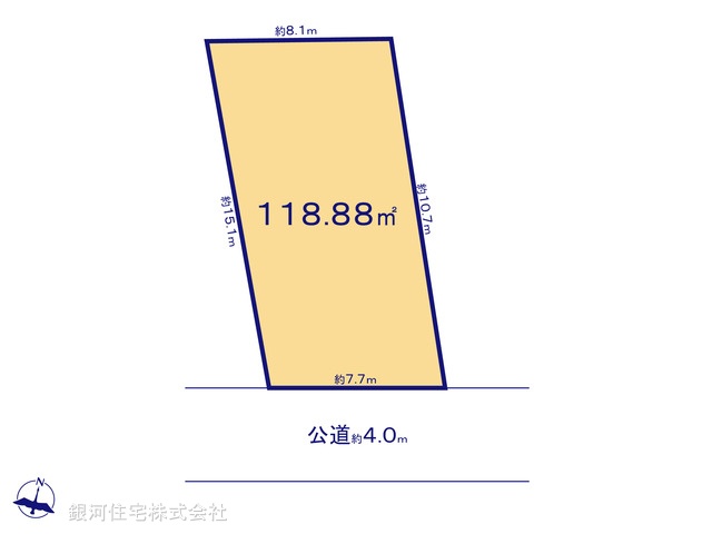 G00399776 東京都国分寺市高木町３丁目 土地 5099万円【区画図】