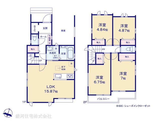 G00399811 千葉県千葉市中央区登戸３丁目 新築一戸建て 6190万円【間取図】