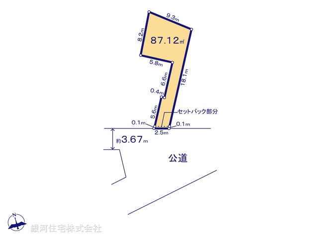 G00399915 神奈川県川崎市宮前区犬蔵３丁目 土地(建築条件付土地) 3580万円【区画図】